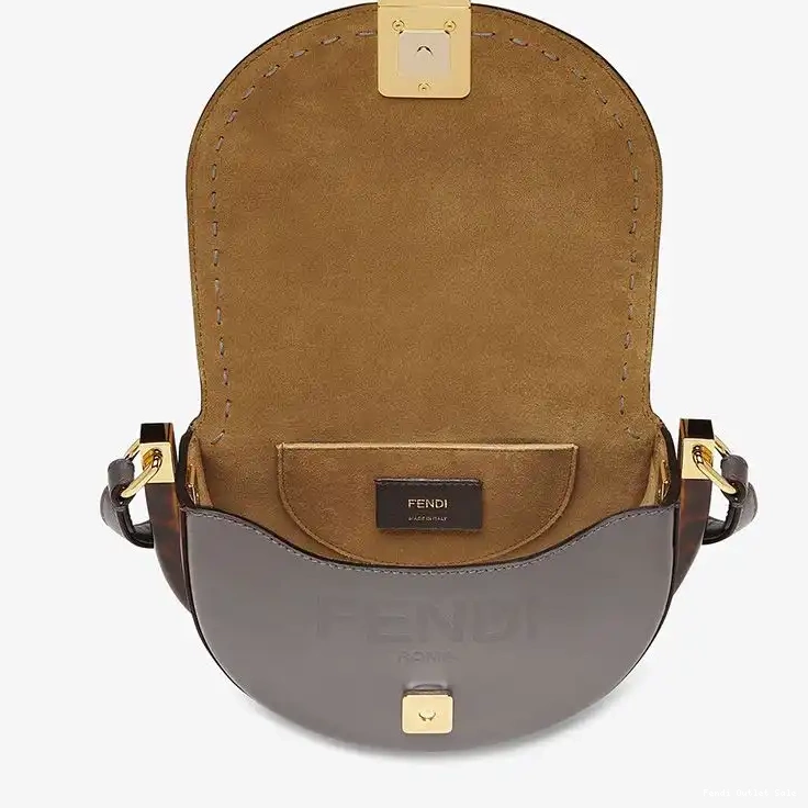 Affordable Moonlight Fendi Bag Calf Leather Grey In Logo ROMA 0428